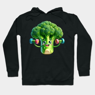 Fit & Fun Broccoli Mascot – Health and Fitness Enthusiast Sticker Hoodie